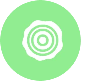 Abstract green and white circular symbol