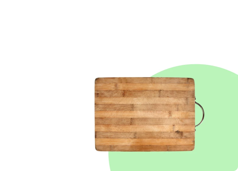Top view of wooden chopping board